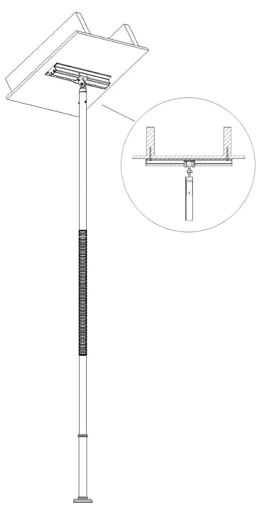 Adjustable Floor-to-Ceiling Grab Bar for Angled Ceilings 350lb Capacity | TitanPC SG615