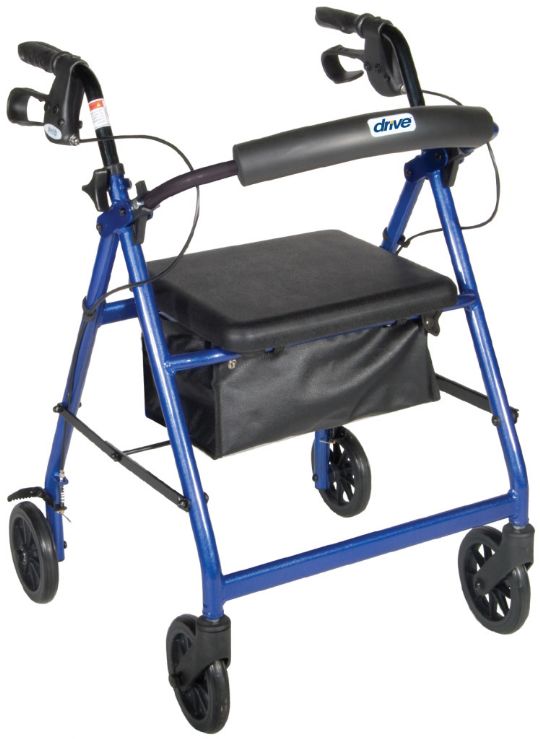 Drive Medical Aluminum Rollator with Fold Up Back Support