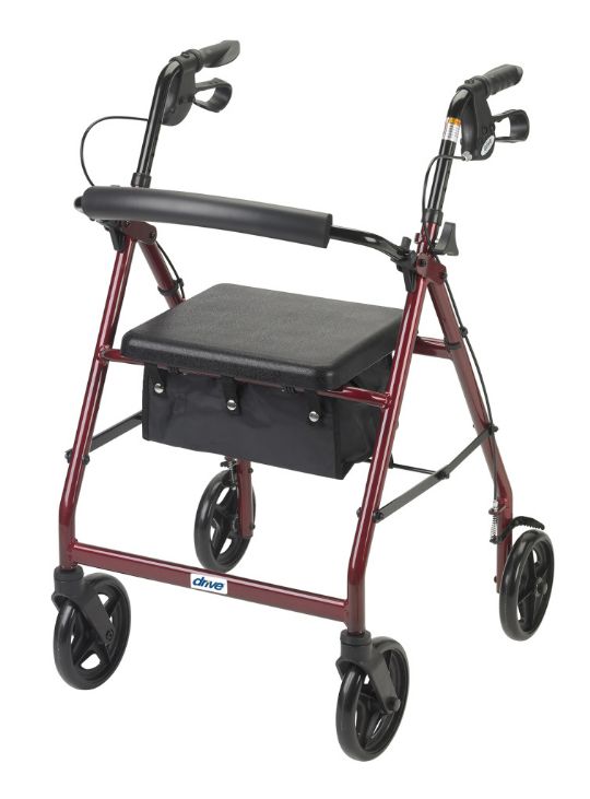 Drive Medical Aluminum Rollator with Removable Back Support