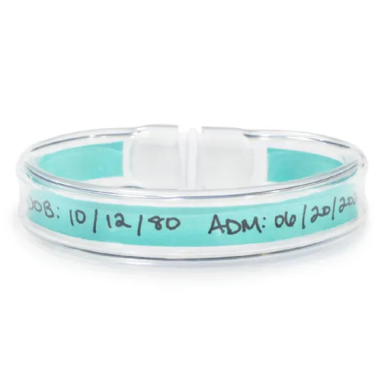 Durable Patient Identification Wristbands with Color Inserts and