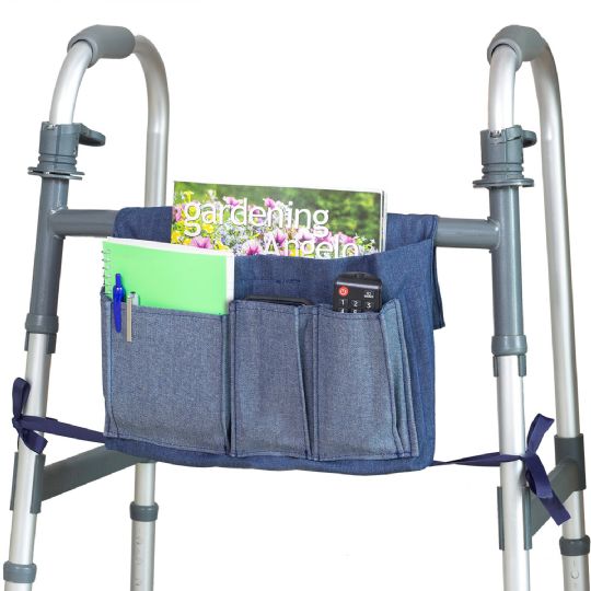 DMI Universal Walker Pouch with Durable Denim and Multiple Pockets for Easy Storage