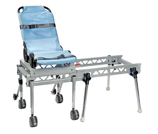 Reclining bath chair with safety harness, large/x-large, beach Bubble Blue