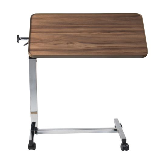 Overbed Table with Adjustable Tilt-Top and Rolling Base