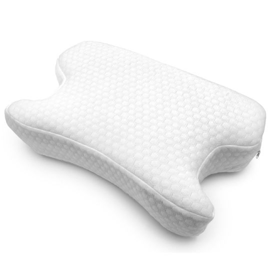 CPAP Pillow with Memory Foam | Adjustable Height and Contoured Design for Mask and Hose Comfort