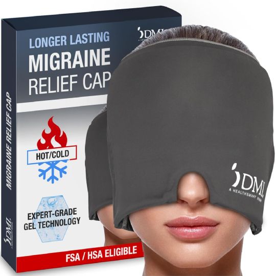 DMI Ultra Migraine Relief Cap - Natural Hot and Cold Therapy for Headaches, Stress, and Sinus Relief