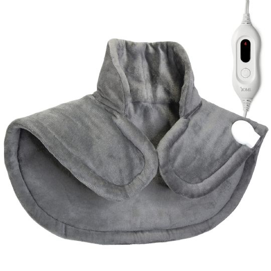 DMI Plush Micro-Fleece Neck, Shoulder, and Back Heating Pad with 4 Heat Settings