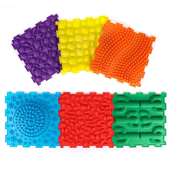 Sensory Interlocking Floor Tiles for Kids, Set of 6