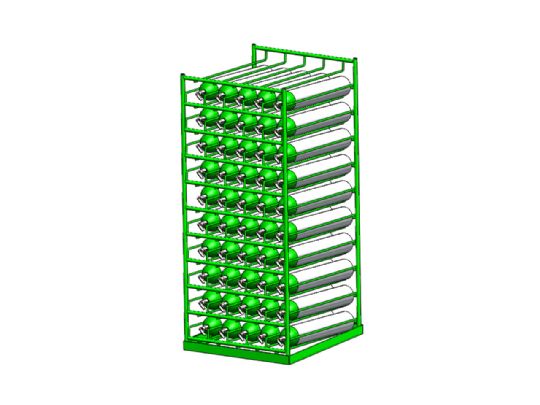 Layered Horizontal Rack for Up To 50 Cylinders - M22 from FWF Medical
