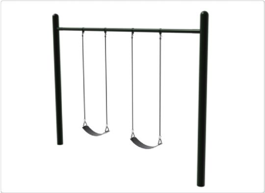 Single Post Swing Set Frame shown with non-inclusive swings