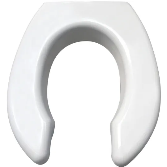 7W Big John Toilet Seat with Open Front, Large Opening, Durable ABS