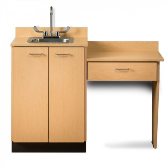 Base Cabinet Set with Sink, Doors, and Desk