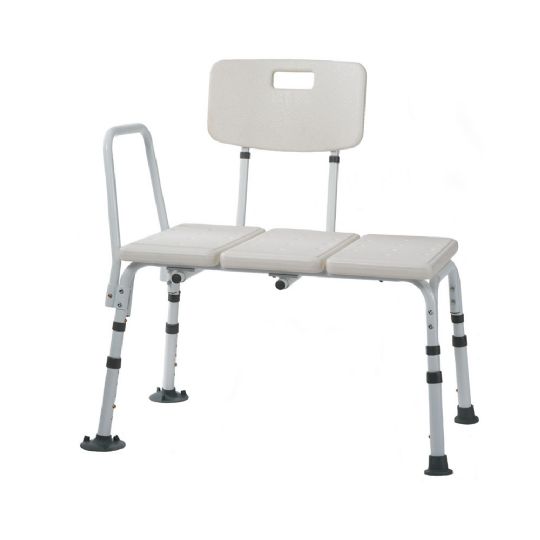 Bath and Shower Transfer Bench with Back and Arm Rest - 400 lb. Weight Capacity by Rhythm Healthcare