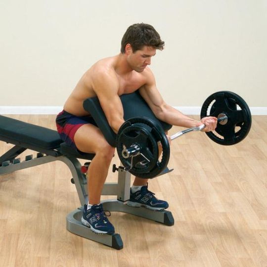 Padded Preacher Curl Station for Body Solid Weight Benches