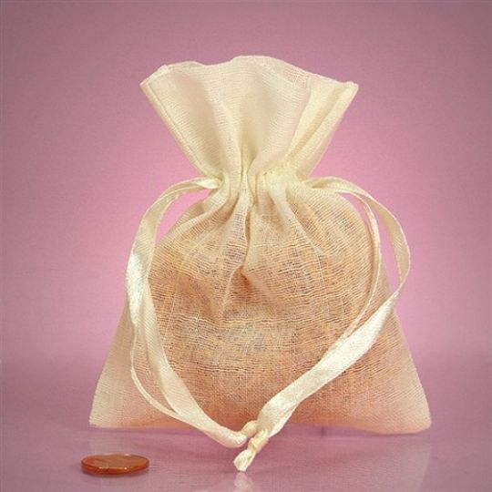 Ivory Muslin Drawstring Gift Bag