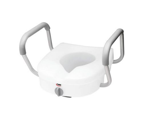 E-Z Lock Raised Toilet Seat with Armrests