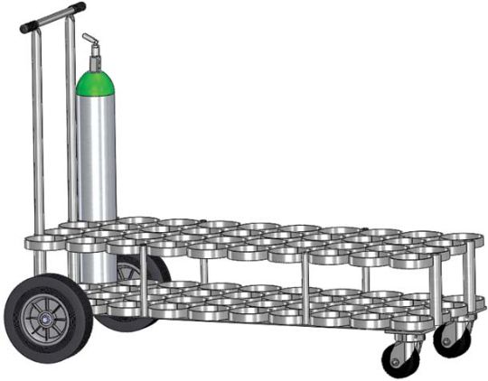 DE-40 Oxygen Cylinder Cart