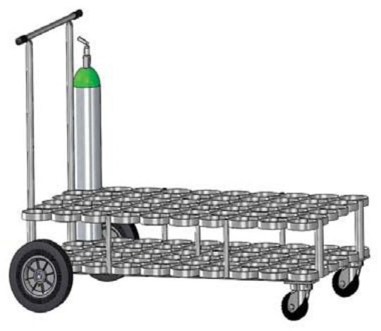 DE-60 Oxygen Cylinder Cart