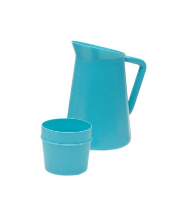 2 Quart Pitcher With Easy Pour Lid White Plastic 