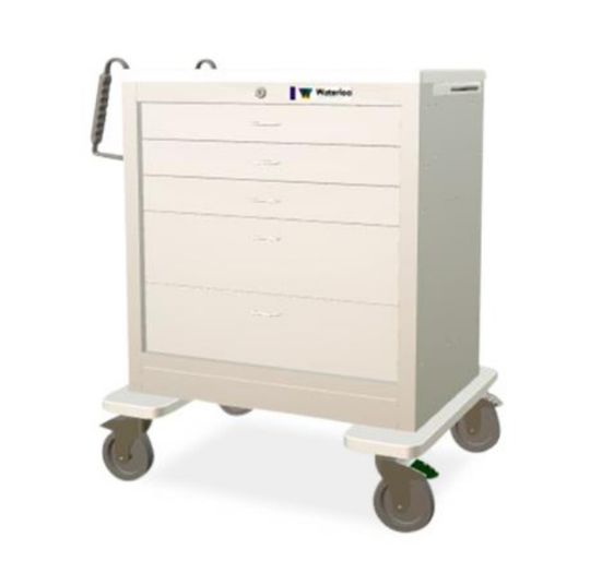 Stainless Steel Medical Cart with 5 Drawers and Rolling Casters from Medline