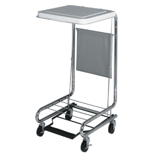 18 Inch Chrome Plated Steel Hamper Stand with Foot Pedal by Medline