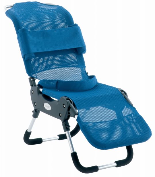 Leckey Advance Bath Chair with Chest Belt and Hip Belt in the royal blue option