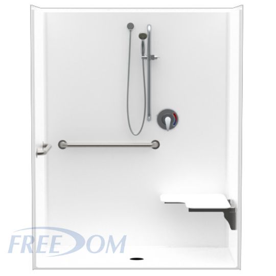 ADA Compliant Roll In Shower - Right Configuration (Shown in Optional Accessories [NOT INCLUDED])