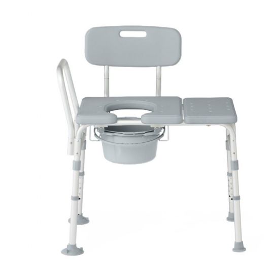 Combination transfer bench and commode
