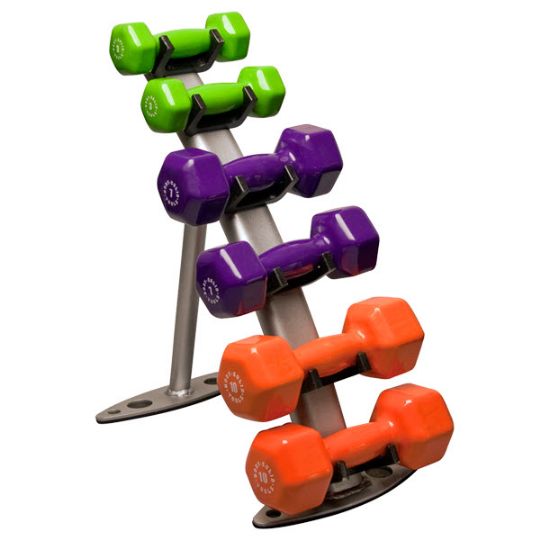 Three Pair Small Vinyl Dumbbell Rack