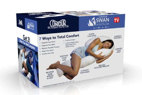 Full-Body Support Pillow -Comfort Swan | Multi-Position Spine Alignment | Hypoallergenic and Machine Washable