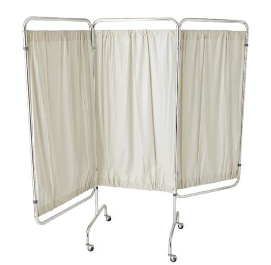 Medline Three-Panel Vinyl Privacy Screen | Durable Medical Room Divider for Patient Privacy