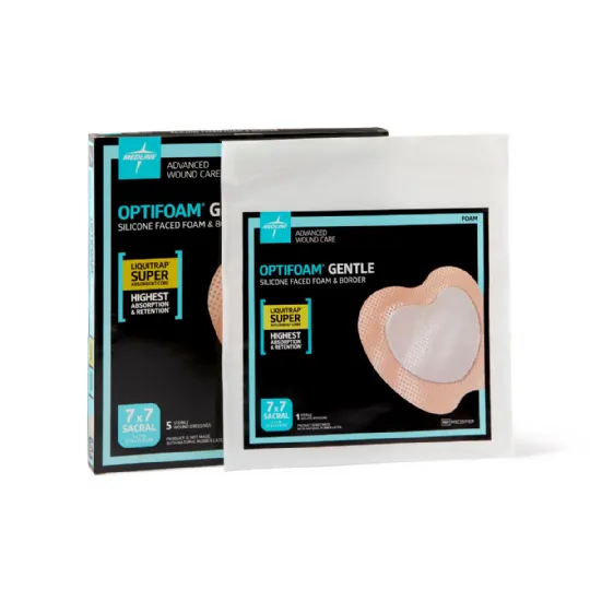 Silicone-Faced Foam Wound Dressing for Sacrum Area with Super Absorbent  Core from Medline