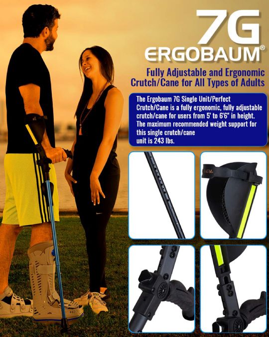 7G Ergobaum Royal Ergonomic Pain Reducing Forearm Crutches (Pair)