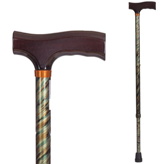 Mabis Adjustable Folding Cane with Derby Handle - Just Walkers