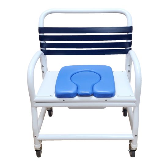 Bariatric Shower Commode Chairs with Locking Casters and Multiple Weight Support Capacity