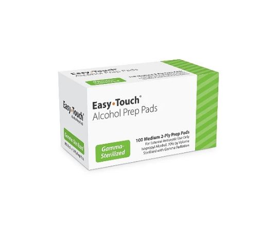 Spun Lace - Green Box - EasyTouch Gamma Sterilized Alcohol Prep Pads 2-Ply by MHC Medical