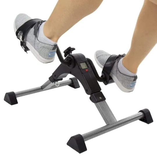 Folding Pedal Exerciser for Arm and Leg Strengthening with Adjustable Tension and LCD Display