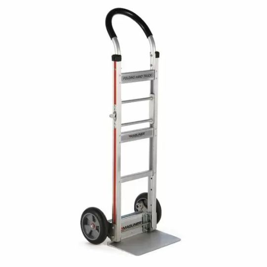 Folding Hand Truck with Straight Frame and Balloon Cushion Wheels by Magliner