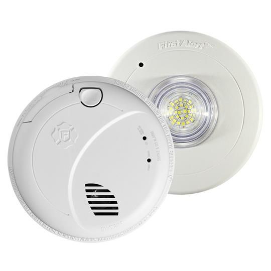 Smoke and Carbon Monoxide Alarm with Strobe Light and Voice Alert