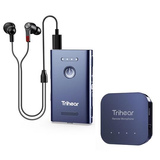 Rechargeable Hearing Amplifier with Remote Microphone | TriHear Convo