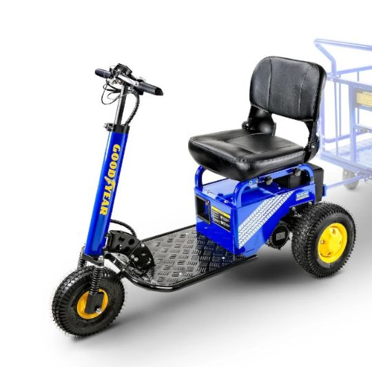 Goodyear Electric Tow Tractor Scooter with 2600 lbs. Towing Capacity and 350 lbs. Load Capacity
