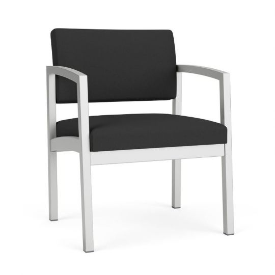 Lenox Steel Durable Oversized Guest Chair with Silver Finish Frame by Lesro - 400 lbs. Weight Capacity