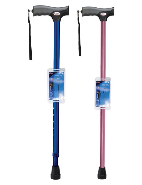 Blue and Pink color options for the Carex Soft Grip Derby Canes