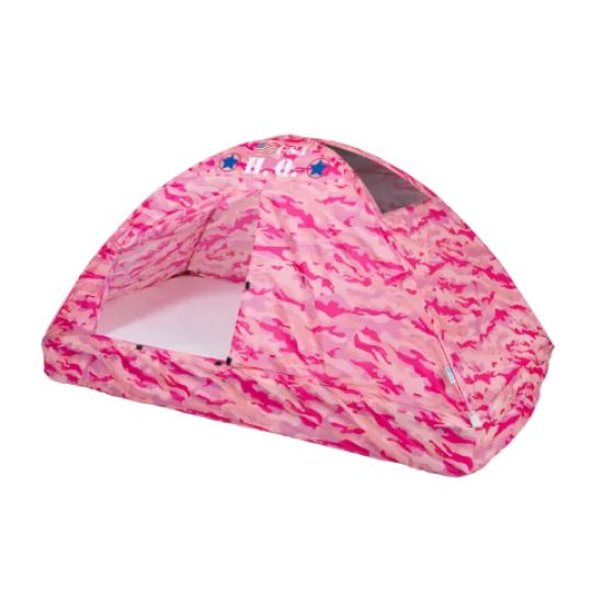 Pink Camo Bed Tent for Twin-Size Beds | Fun and Cozy Kids Bed Tent