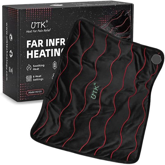 Far Infrared Heating Pad with Tourmaline Beads for Back and Body