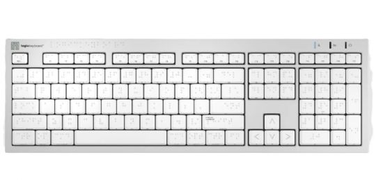 Braille Keyboard for Mac Computers with USB Hubs - ALBA Slimline from Logickeyboard