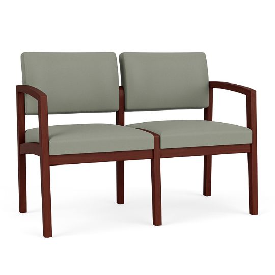 2 Seater Sofa for Waiting Rooms with 300 lbs. Capacity - Lenox Wood by Lesro Furniture