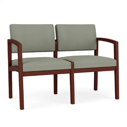 2 Seater Sofa for Waiting Rooms with 300 lbs. Capacity Lenox Wood by