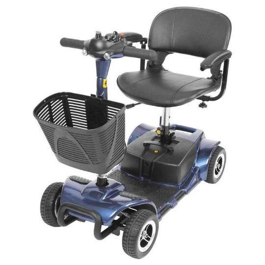 4-Wheel Electric Mobility Scooter Shown In Blue