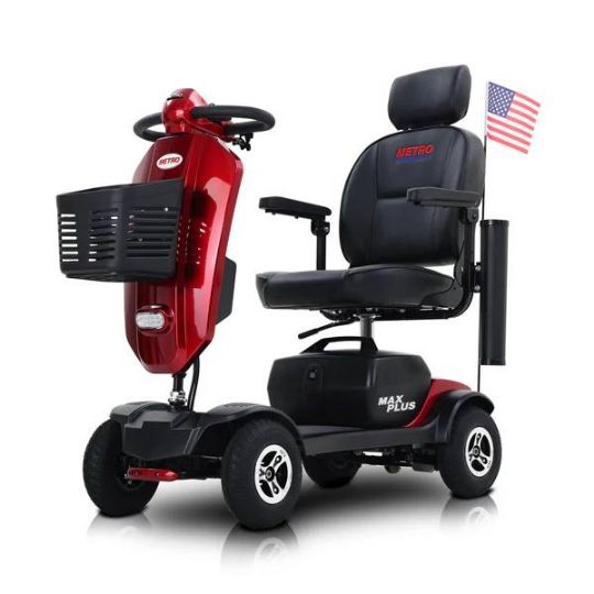 MAX PLUS Mobility Scooter with 300 Pounds Weight Capacity and Electromagnetic Brake by Metro Mobility