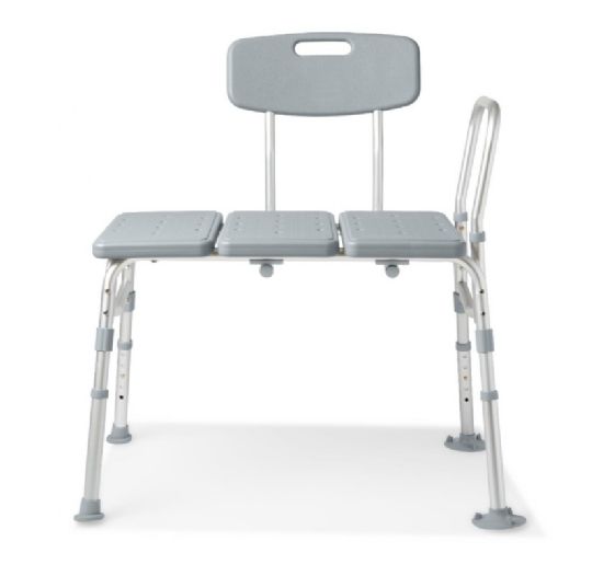 Shower and Bathtub Transfer Bench with Back Rest and Extra Safety Side Arm - 400 Pound Weight Capacity by Medline